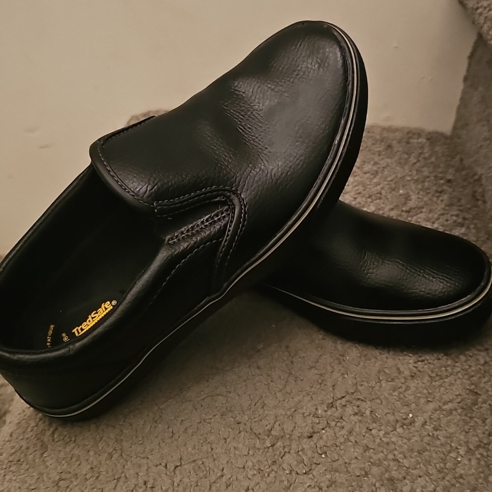 L Tredsafe Unisex Ric 2.0 Slip Resistant Shoes Black Sz Mens 5 / Womens 6w